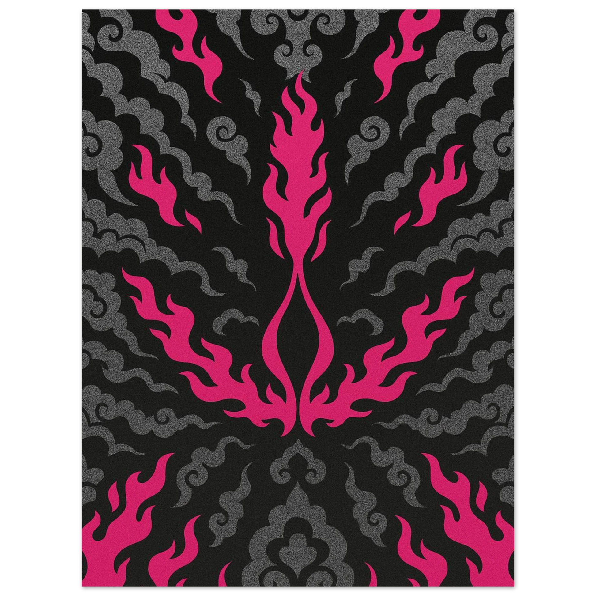 Carte Sulfura de Galar V sur fond noir et rose enflammé de l’extension Règne de Glace.