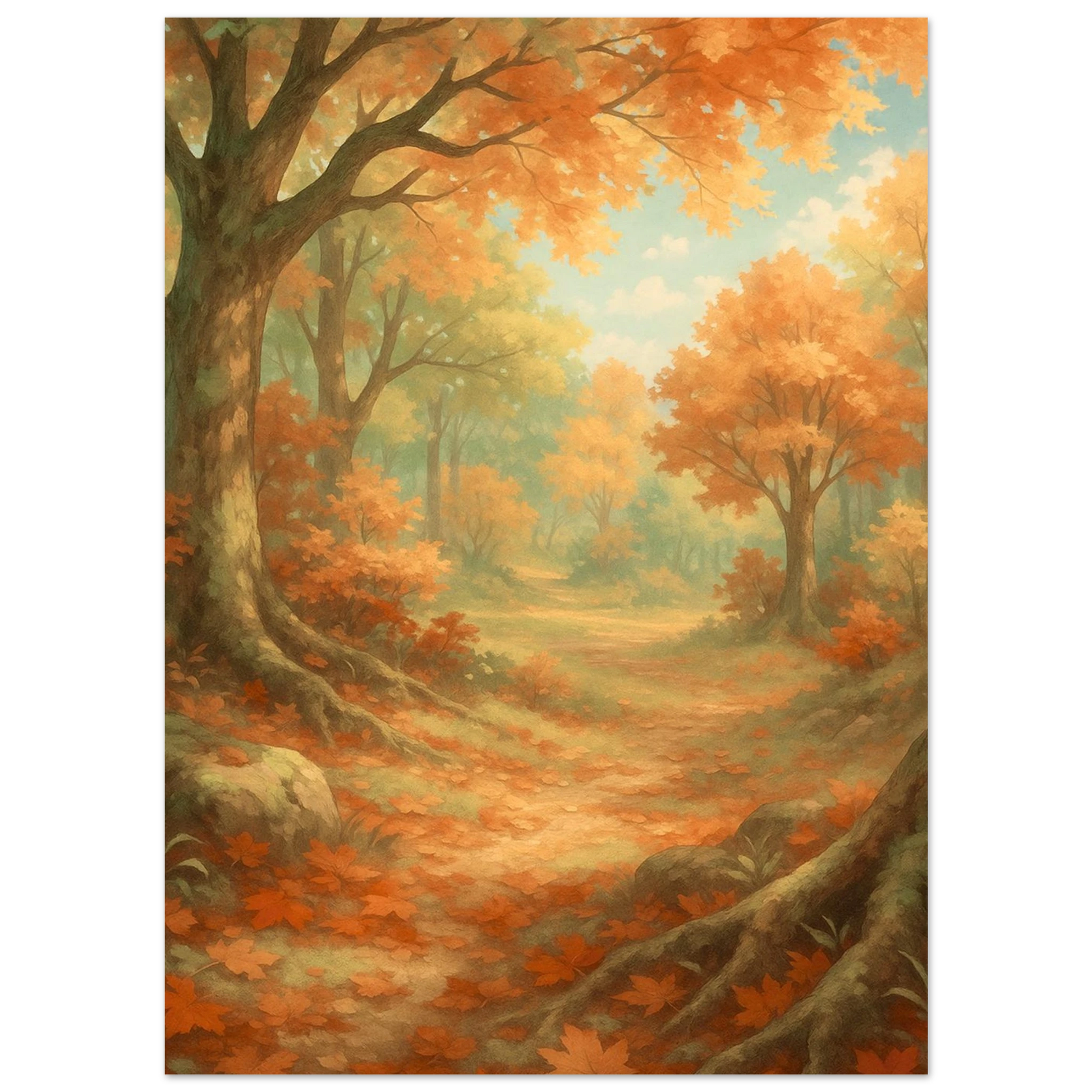 Carte Phyllali V sur fond de forêt verdoyante et florale en pleine lumière.