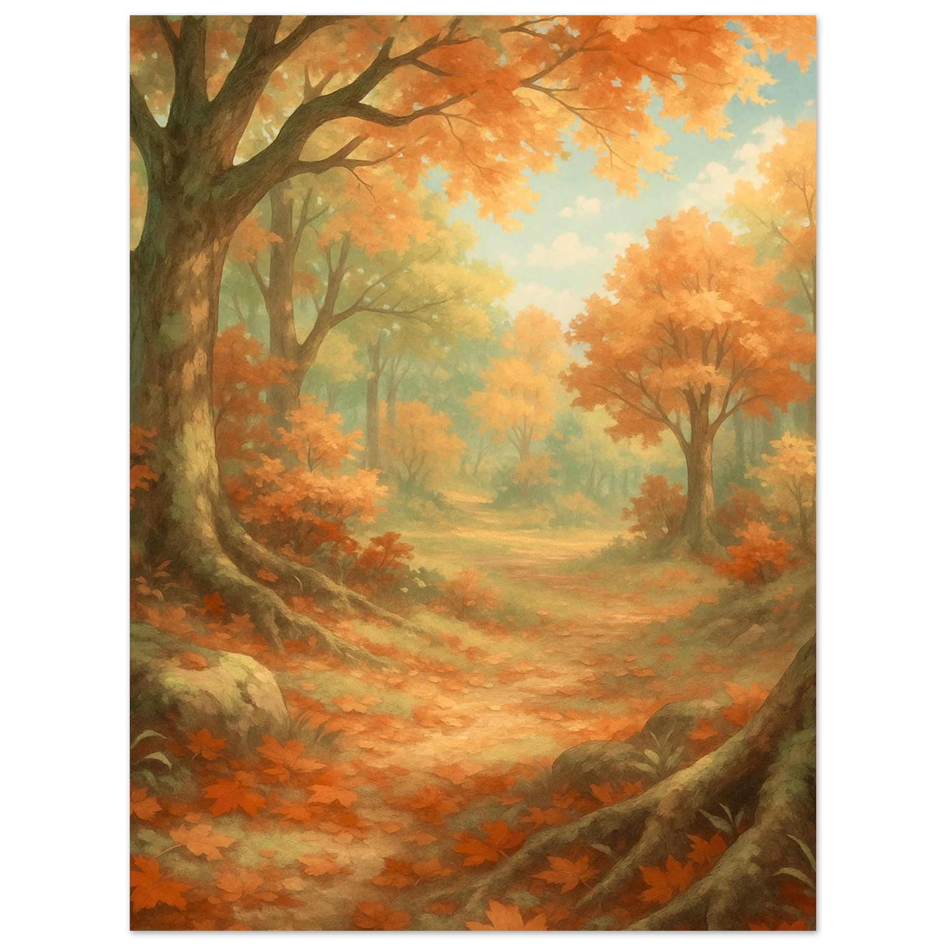 Carte Phyllali V sur fond de forêt verdoyante et florale en pleine lumière.